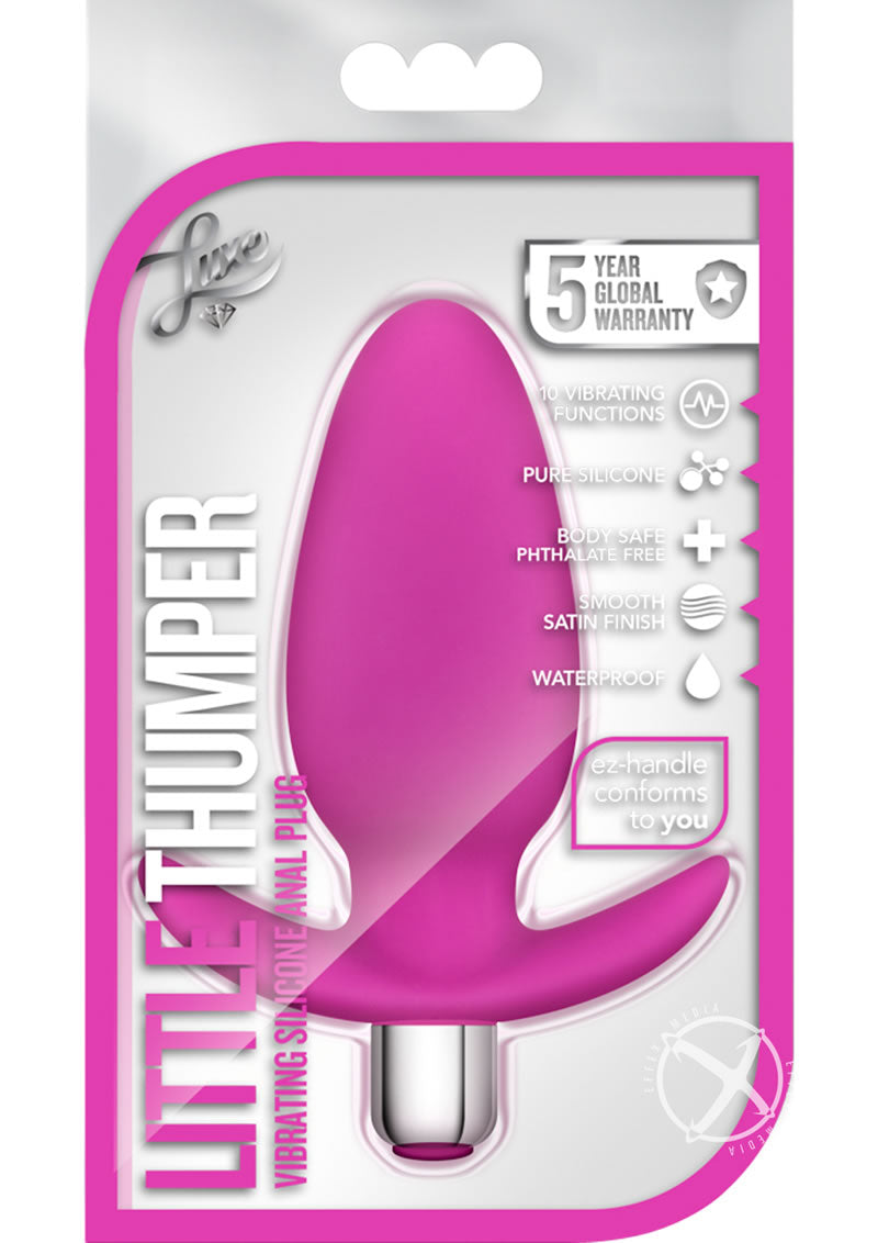 Load image into Gallery viewer, Luxe Little Thumper Silicone Vibrating Butt Plug - Pink
