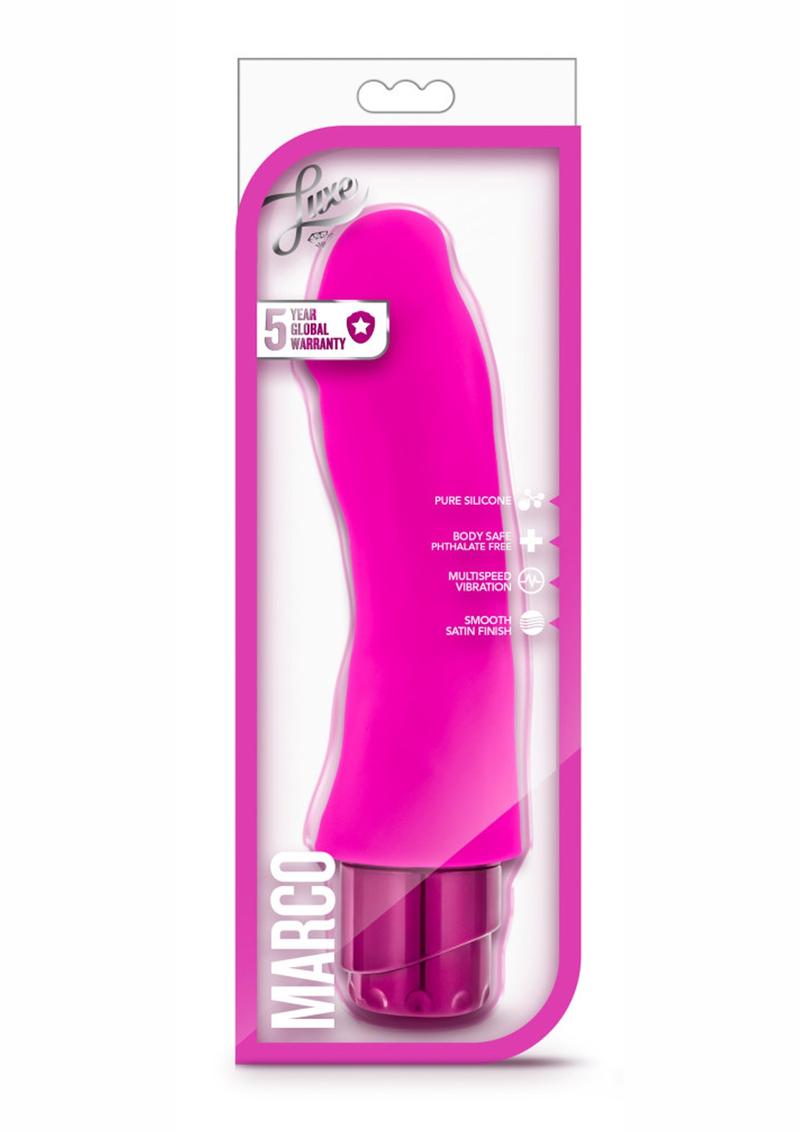 Load image into Gallery viewer, Luxe Marco Vibrating Silicone Dildo - Pink - 7.75in
