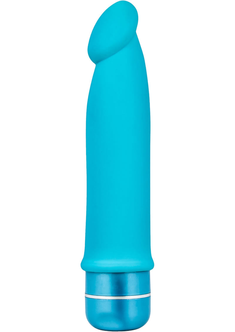 Load image into Gallery viewer, Luxe Purity Vibrating Silicone Dildo - Blue - 7.5in
