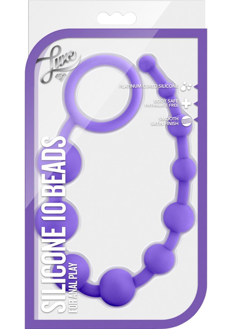 Load image into Gallery viewer, Luxe Silicone 10 Anal Beads - Purple
