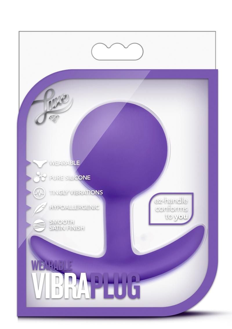 Load image into Gallery viewer, Luxe Wearable Vibra Plug Silicone Butt Plug - Purple
