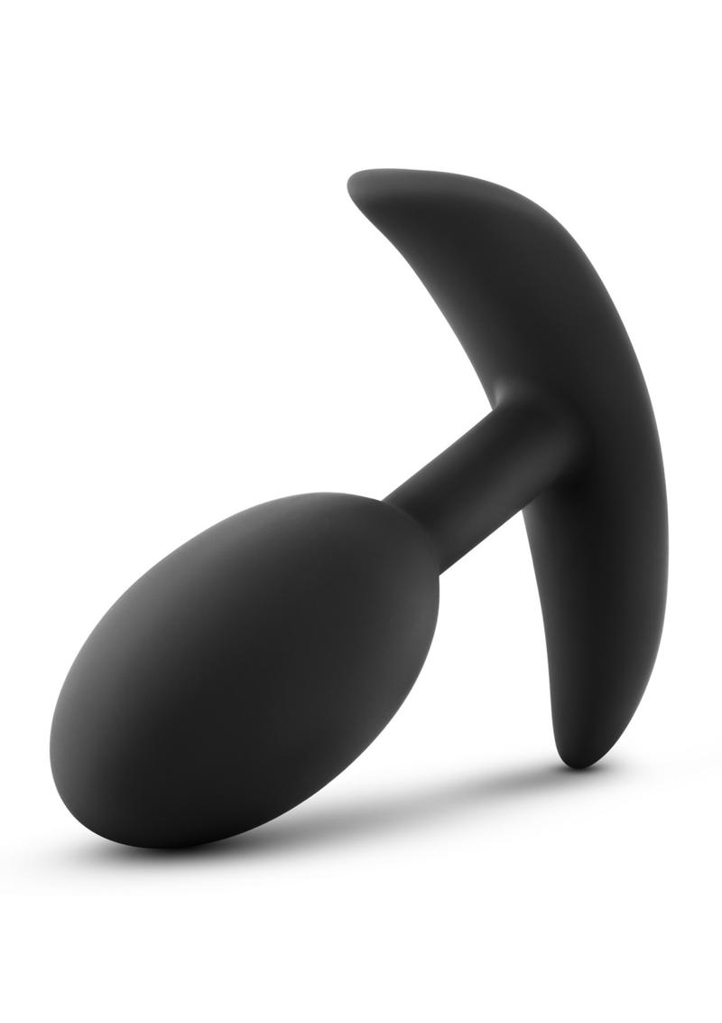 Load image into Gallery viewer, Luxe Wearable Vibra Slim Plug Silicone Butt Plug - Black - Medium
