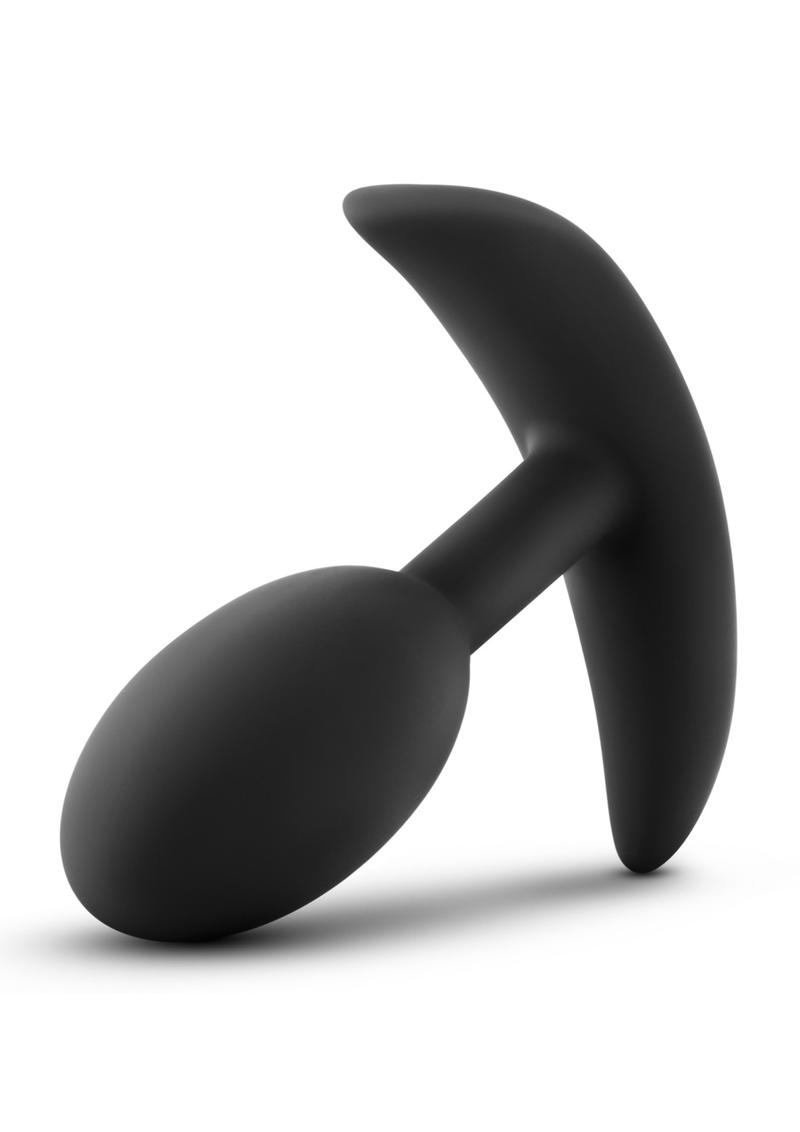 Load image into Gallery viewer, Luxe Wearable Vibra Slim Plug Silicone Butt Plug - Black - Small
