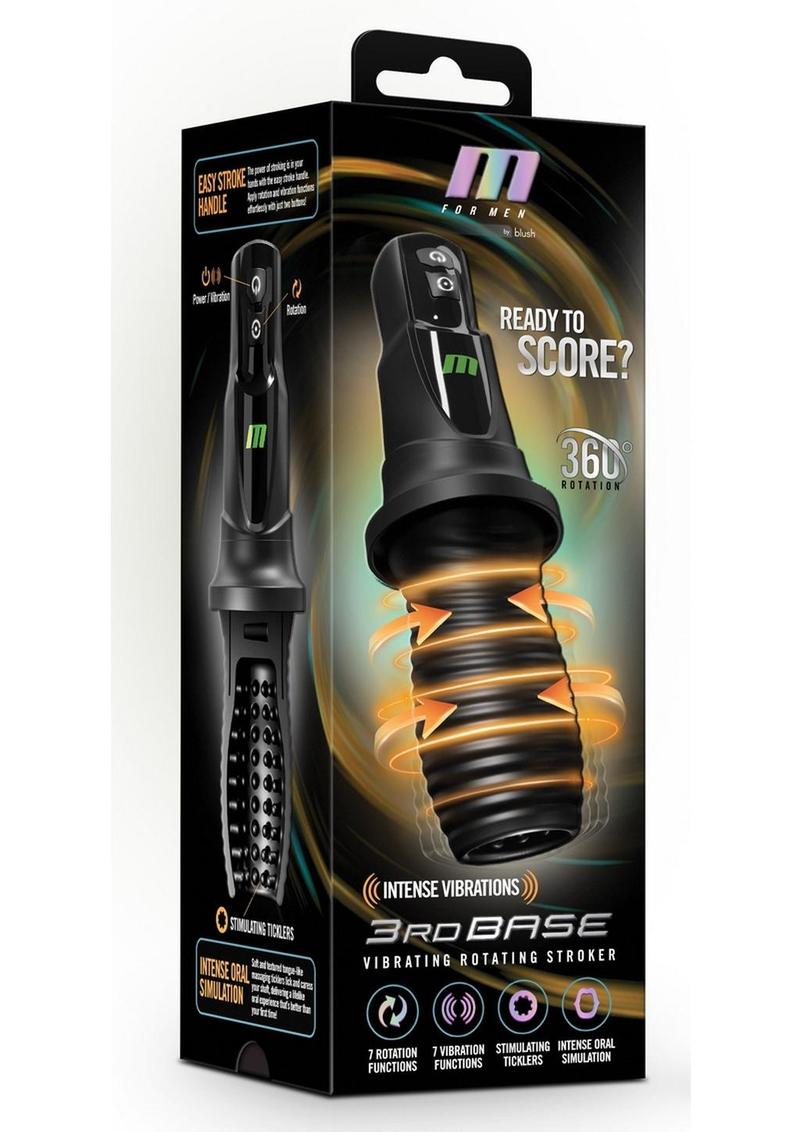 Load image into Gallery viewer, M For Men 3rd Base Rechargeable Masturbator - Black
