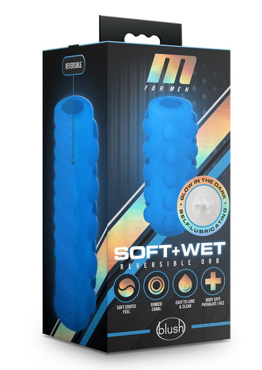 M For Men Soft and Wet Glow In The Dark Reversible Orb Masturbator - Frosted - Glow In The Dark