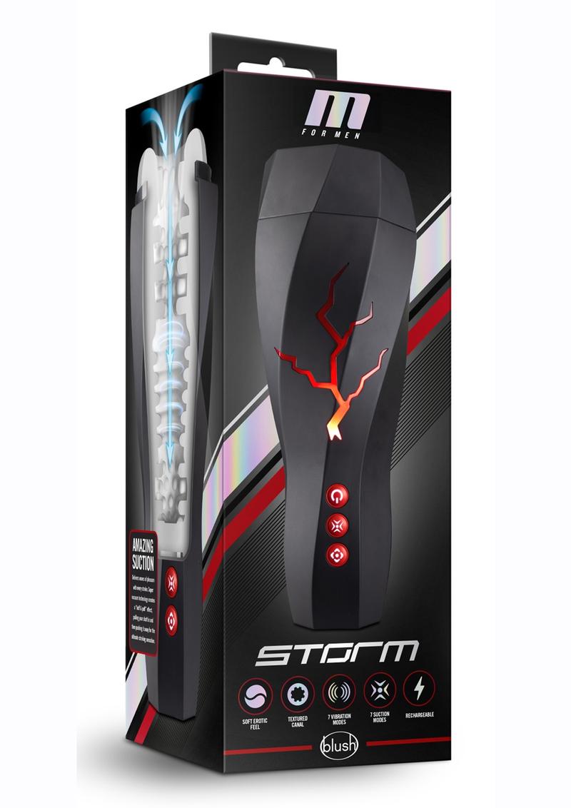 Load image into Gallery viewer, M For Men Storm Rechargeable Masturbator - Black/Red
