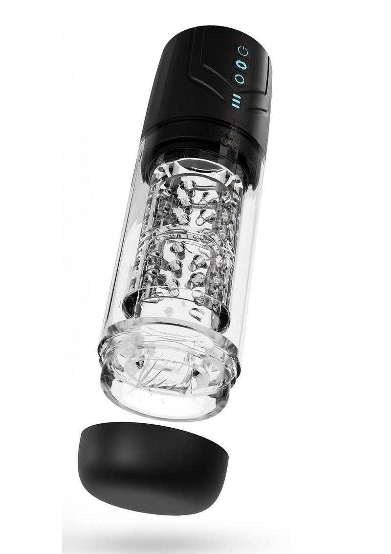 Load image into Gallery viewer, M For Men Whirlwind Pro Rechargeable Masturbator - Black/Clear
