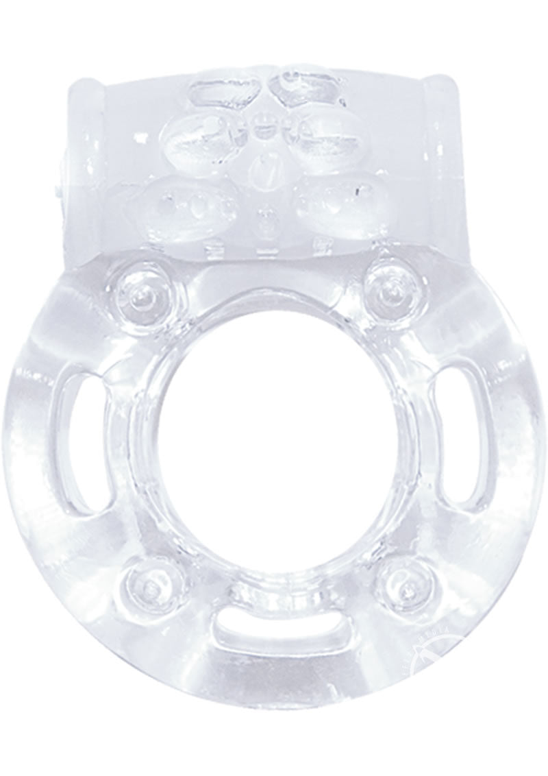 Load image into Gallery viewer, Macho Crystal Collection Vibrating Cock Ring - Clear
