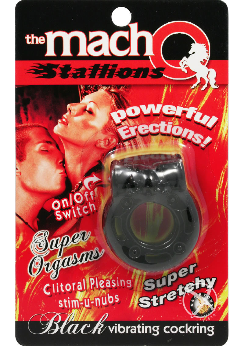 Load image into Gallery viewer, Macho Stallions Vibrating Cock Ring - Black
