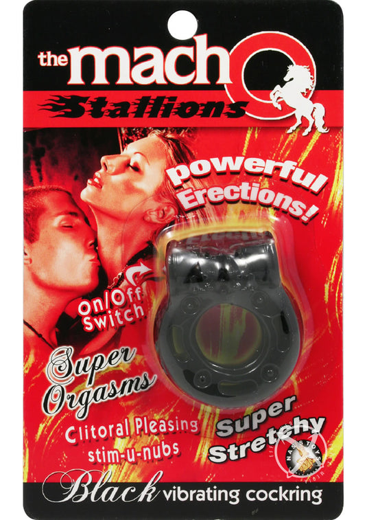 Macho Stallions Vibrating Cock Ring - Black