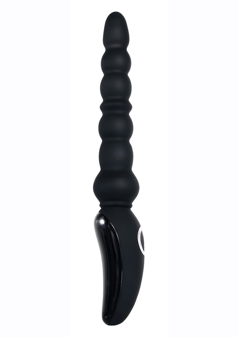 Load image into Gallery viewer, Magic Stick Rechargeable Silicone Beaded Vibrator - Black
