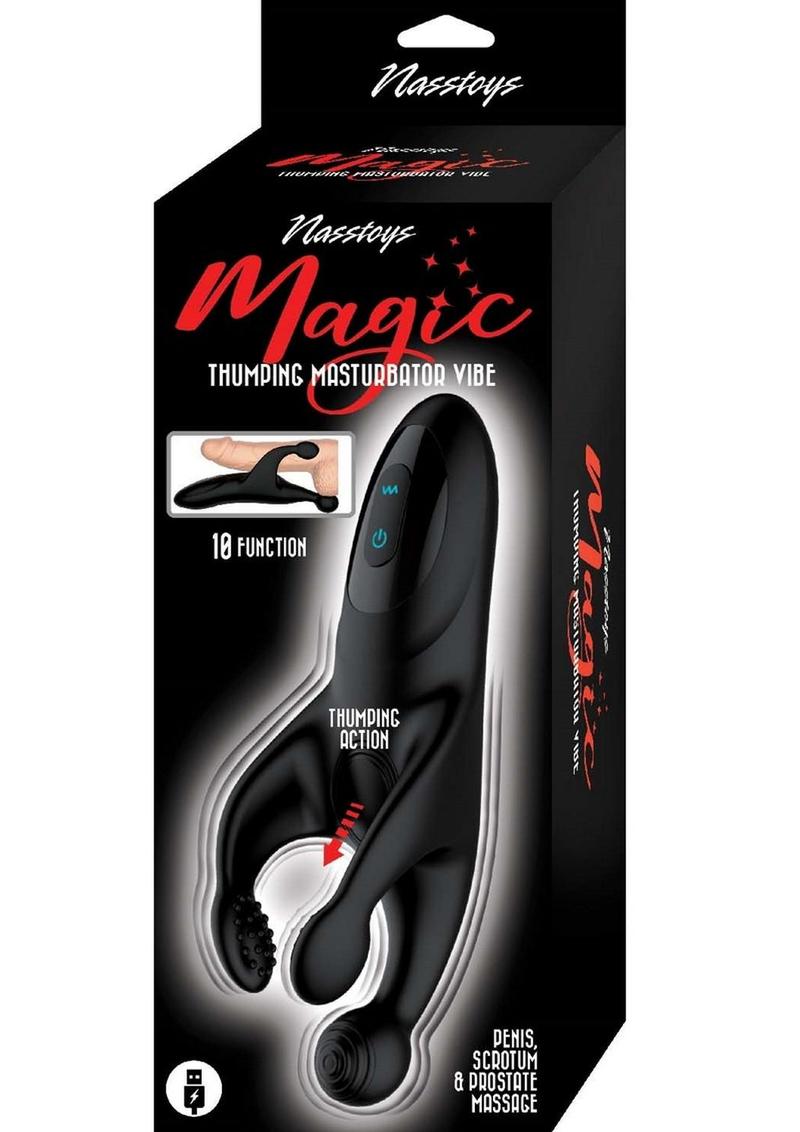 Load image into Gallery viewer, Magic Thumping Rechargeable Masturbator - Black
