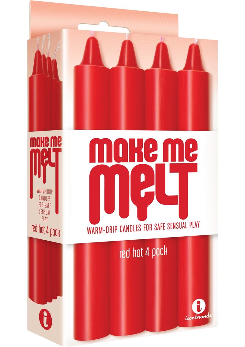 Load image into Gallery viewer, Make Me Melt Warm-Drip Candles 4 Pack - Red Hot - Red
