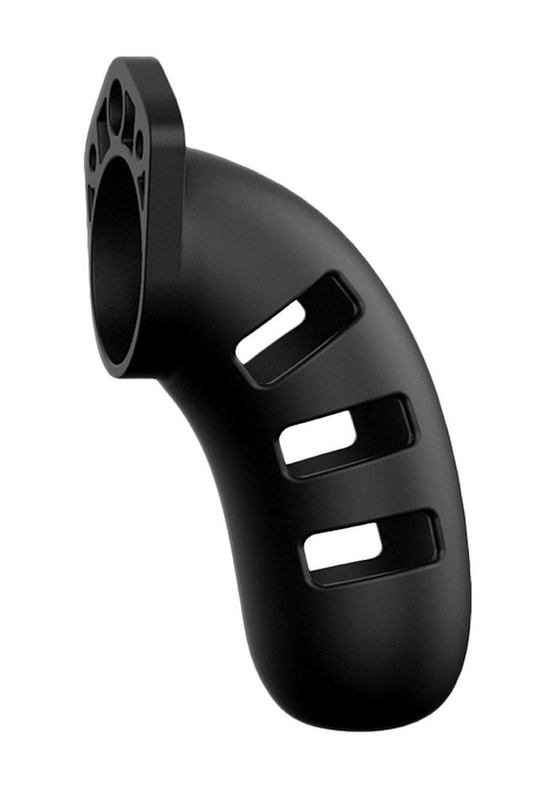 Load image into Gallery viewer, Mancage Model 21 Chastity Cage with Plug - Black - 4.5in
