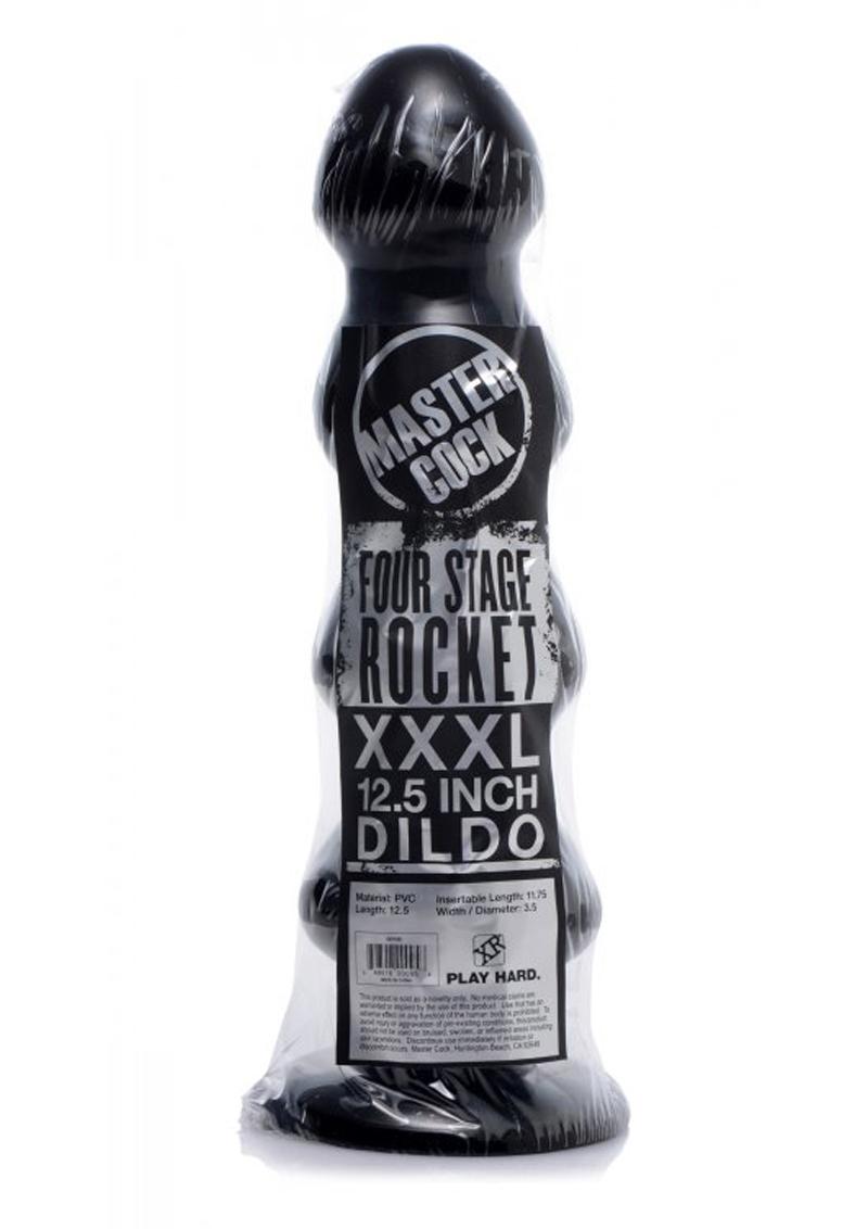 Load image into Gallery viewer, Master Cock Four Stage Rocket 12.5in Dildo - Black

