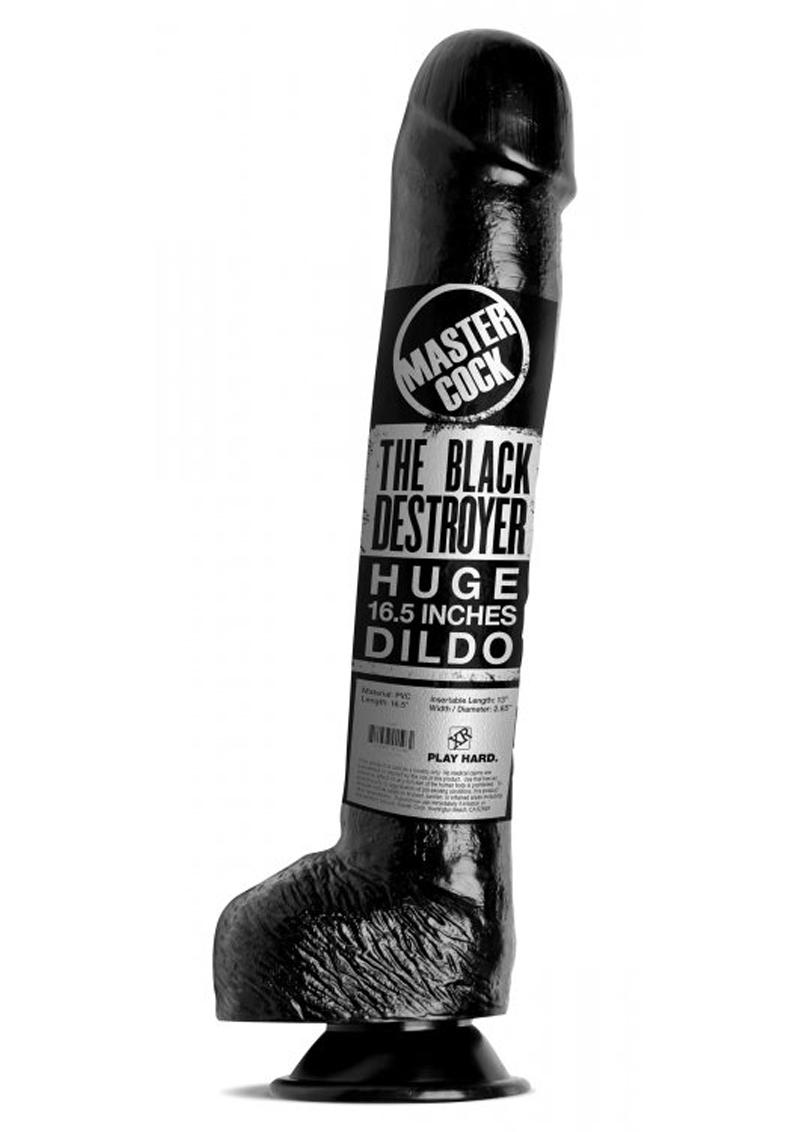 Load image into Gallery viewer, Master Cock The Black Destroyer Huge 17in Dildo - Black
