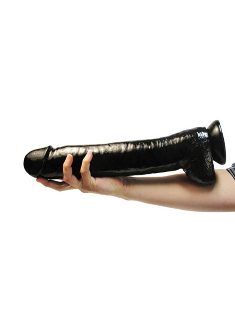 Load image into Gallery viewer, Master Cock The Black Destroyer Huge 17in Dildo - Black
