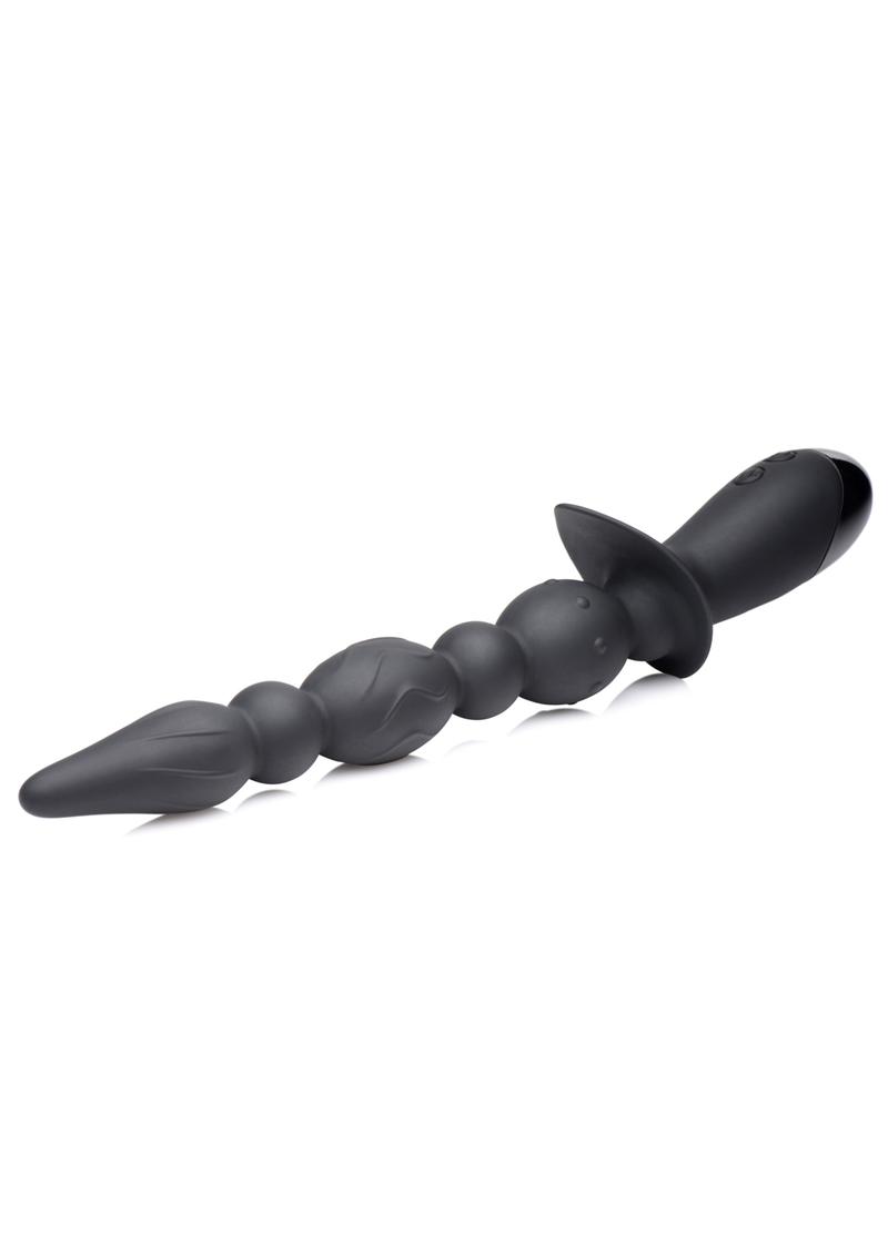 Load image into Gallery viewer, Master Series 10x Triple-Blast Silicone Rechargeable Vibrating Beads - Black
