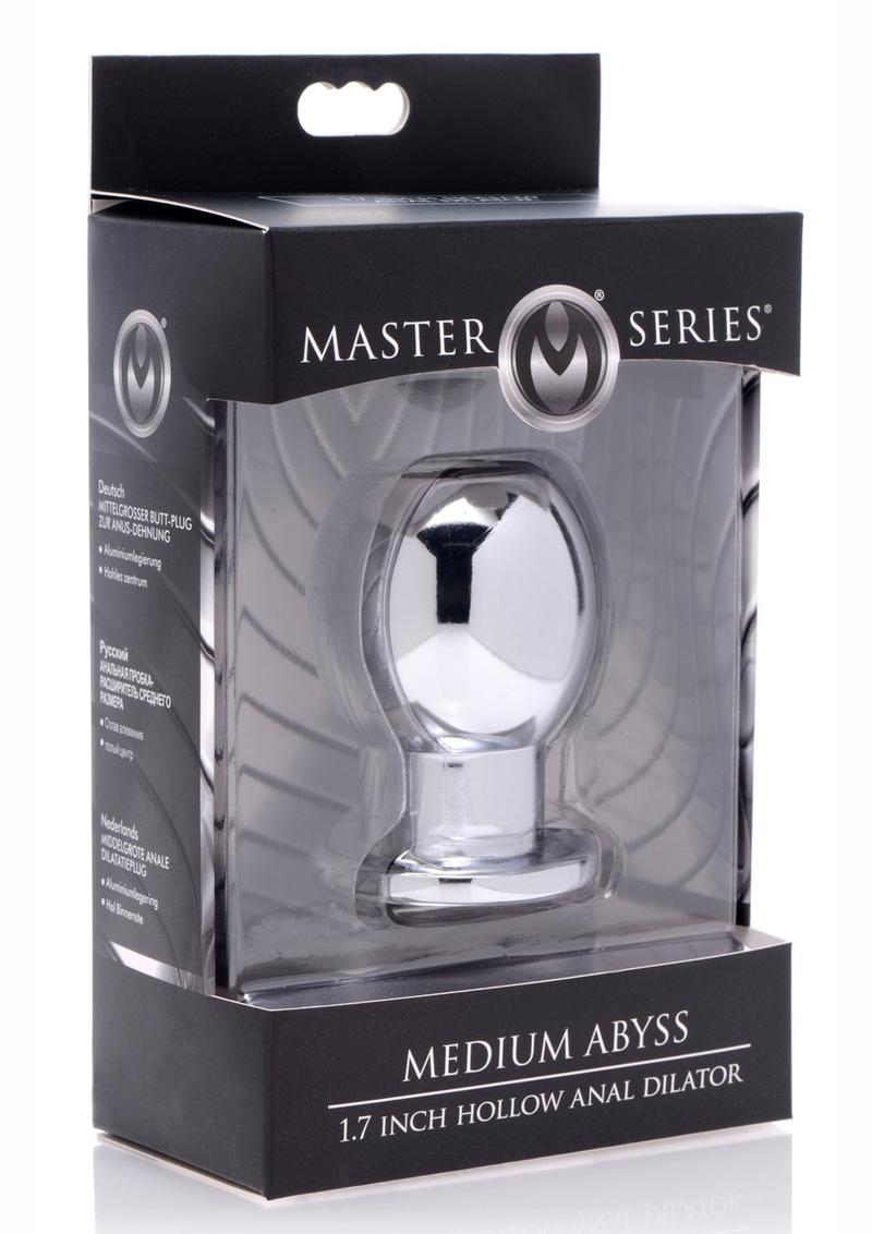 Load image into Gallery viewer, Master Series Abyss Hollow Anal Dilator - Metal/Silver - Medium - 1.7in
