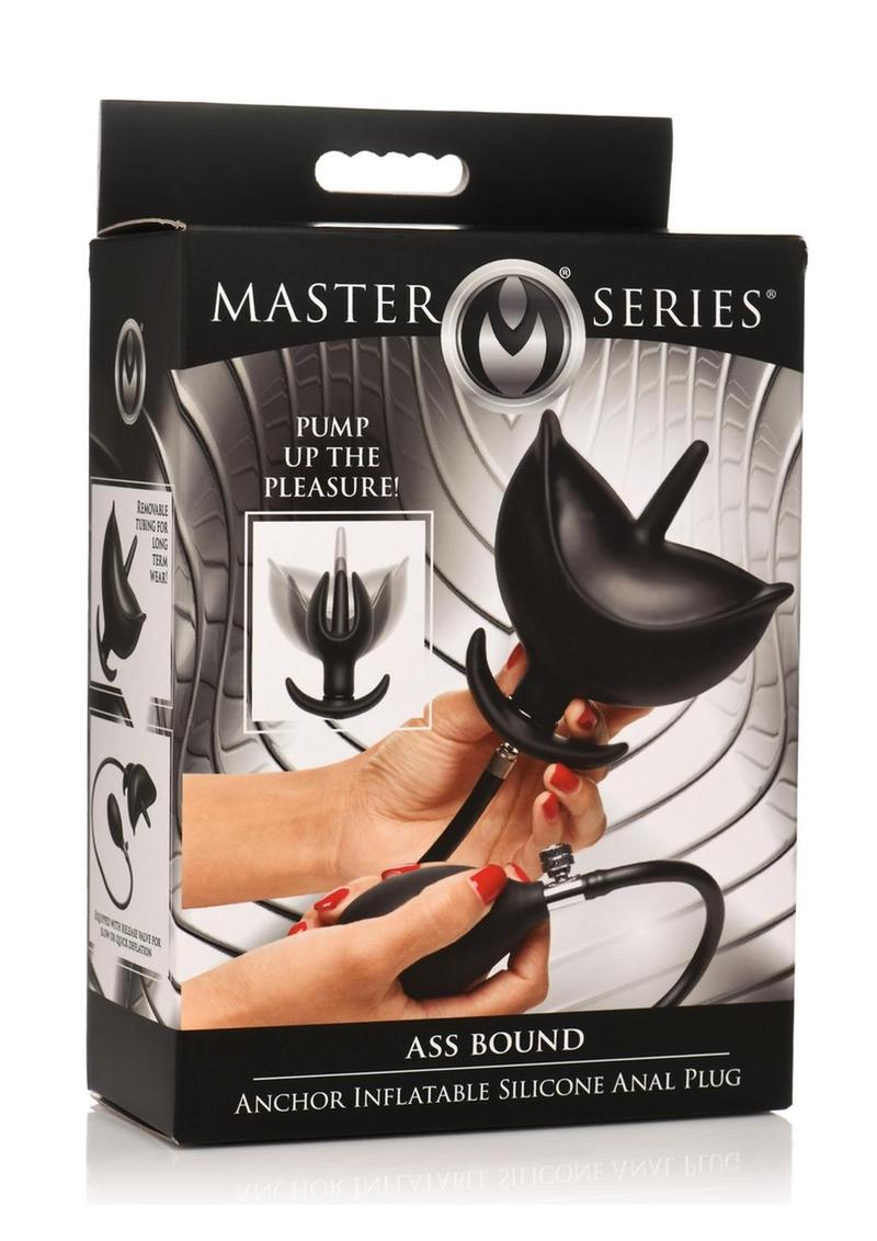 Load image into Gallery viewer, Master Series Ass Bound Anchor Inflatable Silicone Anal Plug - Black
