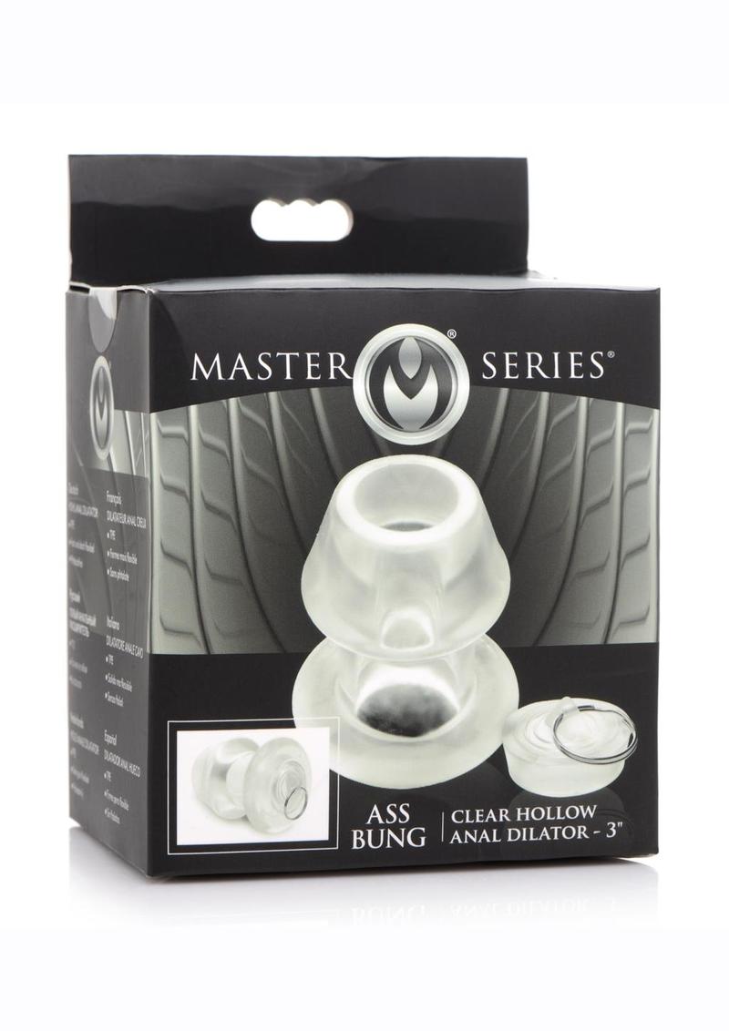 Load image into Gallery viewer, Master Series Ass Bung Clear Hollow Anal Dilator - Clear - Medium - 3in
