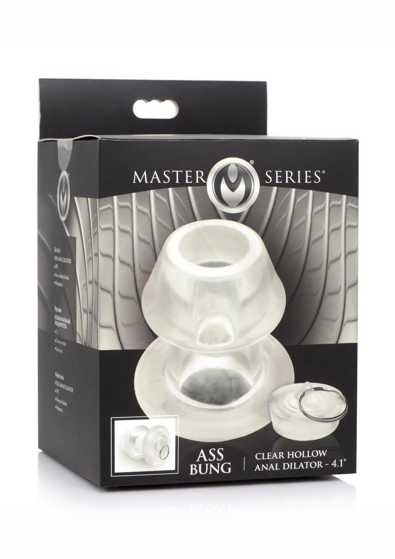 Load image into Gallery viewer, Master Series Ass Bung Clear Hollow Anal Dilator - Clear - XLarge - 4.1in
