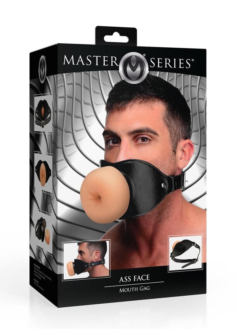 Load image into Gallery viewer, Master Series Ass Face Mouth Gag - Black/Vanilla
