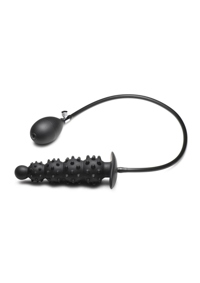 Load image into Gallery viewer, Master Series Ass Puffer Nubbed Inflatable Silicone Anal Plug - Black
