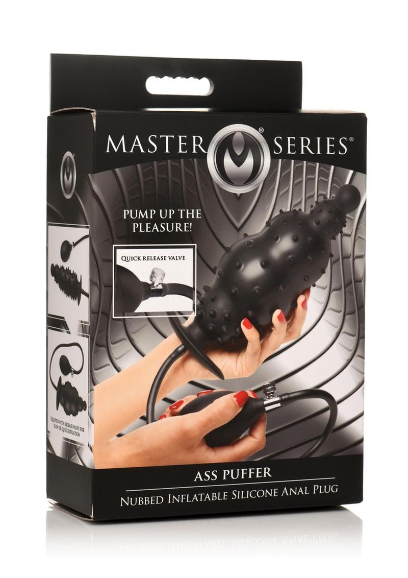 Load image into Gallery viewer, Master Series Ass Puffer Nubbed Inflatable Silicone Anal Plug - Black
