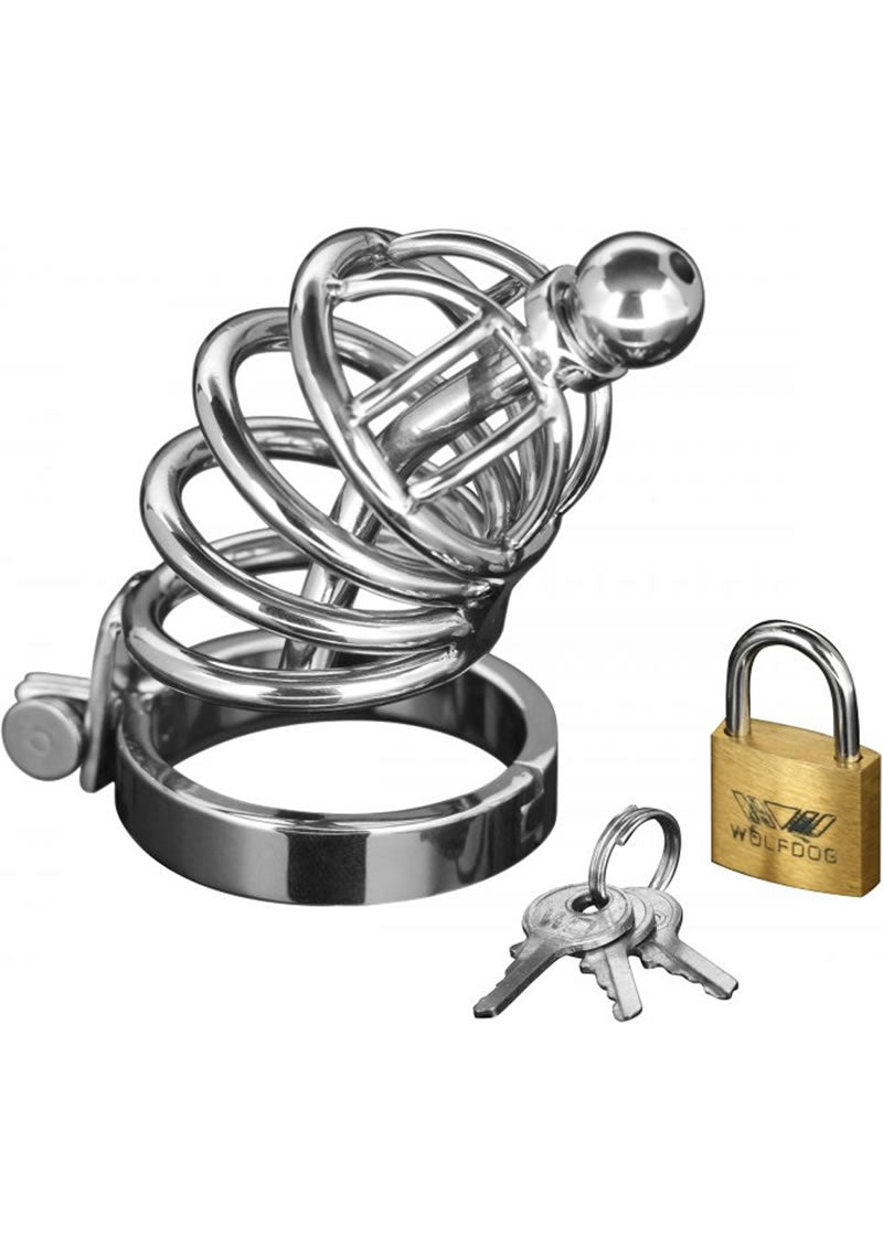 Load image into Gallery viewer, Master Series Asylum 4 Ring Locking Chastity Cage - Silver
