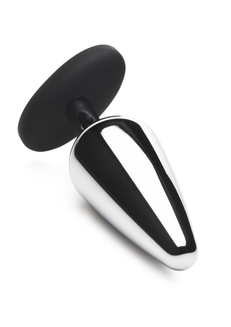 Load image into Gallery viewer, Master Series Butt Slut Metal and Silicone Butt Plug - Black/Metal/Silver
