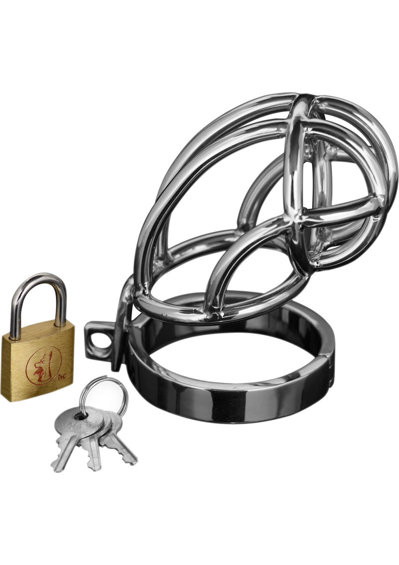 Load image into Gallery viewer, Master Series Captus Locking Chastity Cage - Silver
