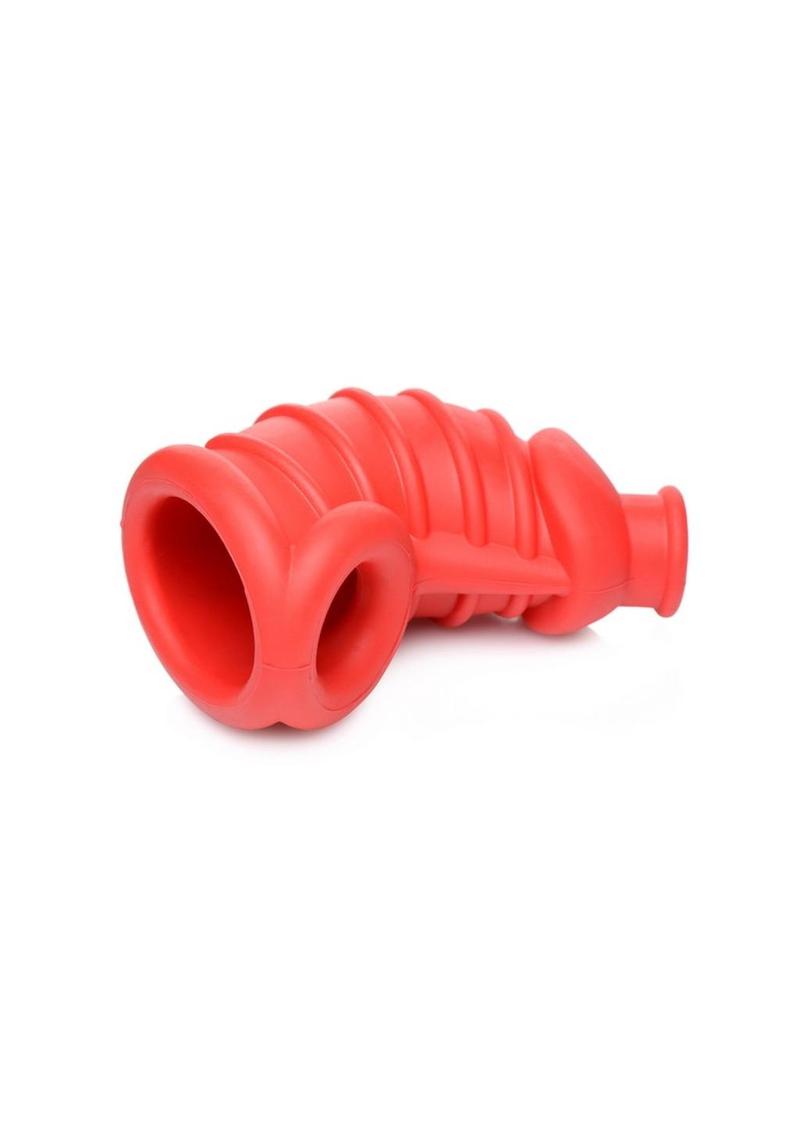 Load image into Gallery viewer, Master Series Crimson Chamber Silicone Chastity Cage
