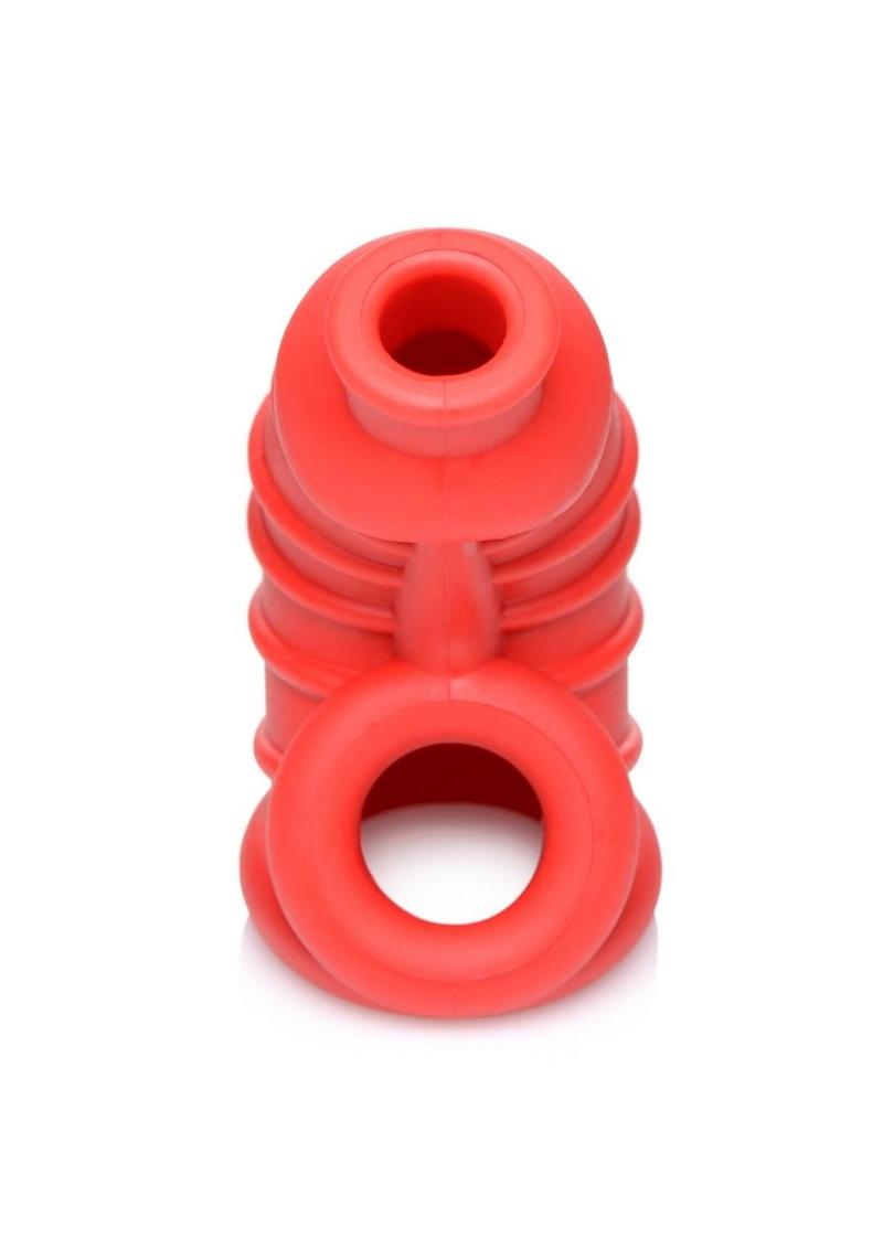 Load image into Gallery viewer, Master Series Crimson Chamber Silicone Chastity Cage
