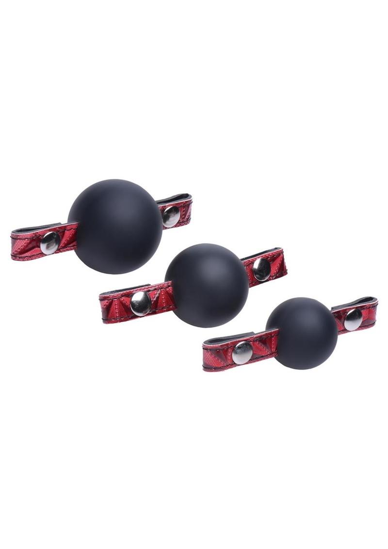 Load image into Gallery viewer, Master Series - Crimson Tied Triad Interchangeable Silicone Ball Gag
