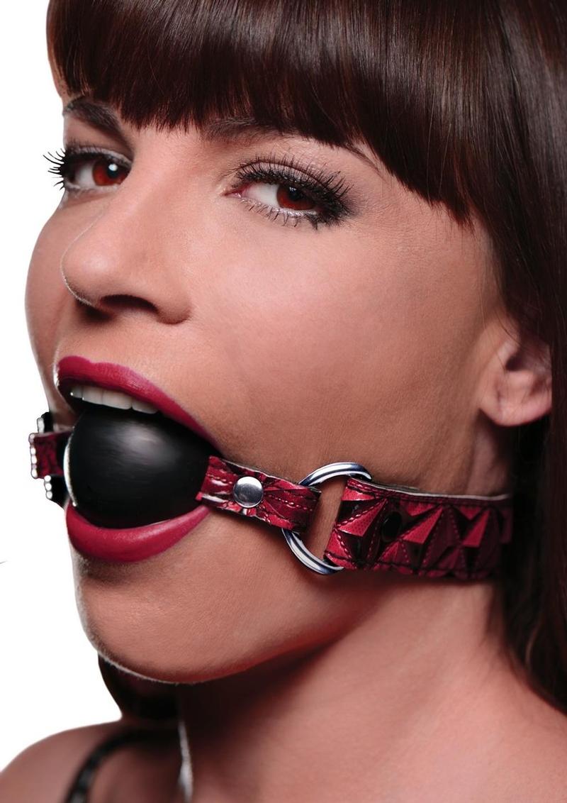 Load image into Gallery viewer, Master Series - Crimson Tied Triad Interchangeable Silicone Ball Gag
