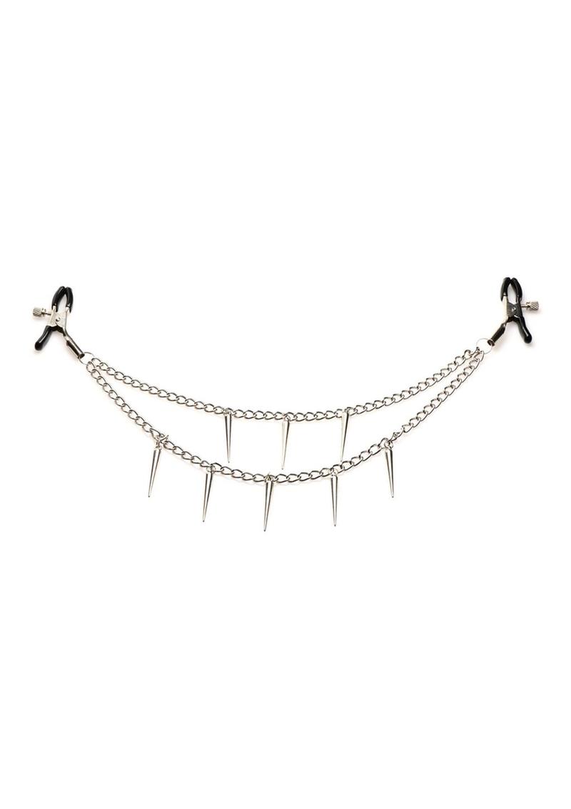 Load image into Gallery viewer, Master Series Daggers Double Chain Nipple Clamps - Silver
