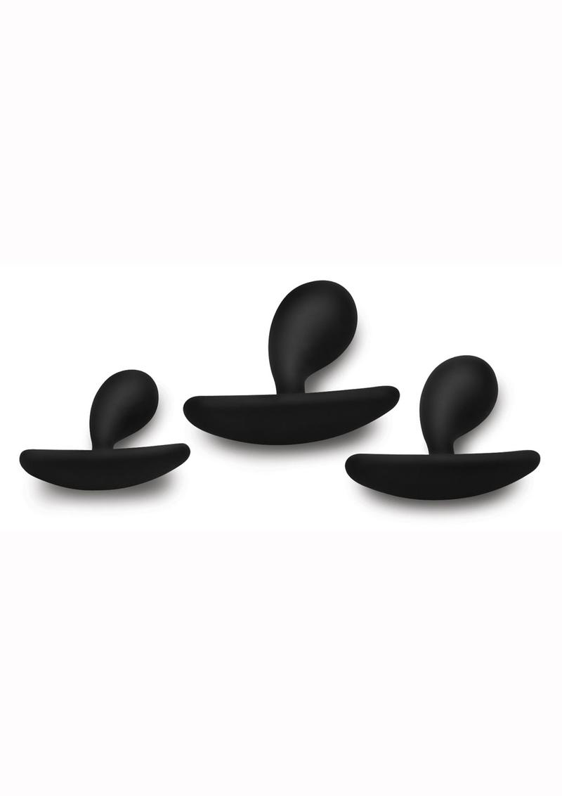 Load image into Gallery viewer, Master Series Dark Droplets Curved Anal Trainer - Black - 3 Piece/Set
