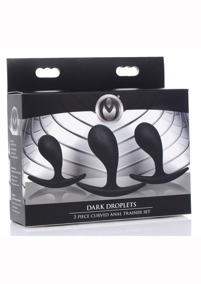 Load image into Gallery viewer, Master Series Dark Droplets Curved Anal Trainer - Black - 3 Piece/Set
