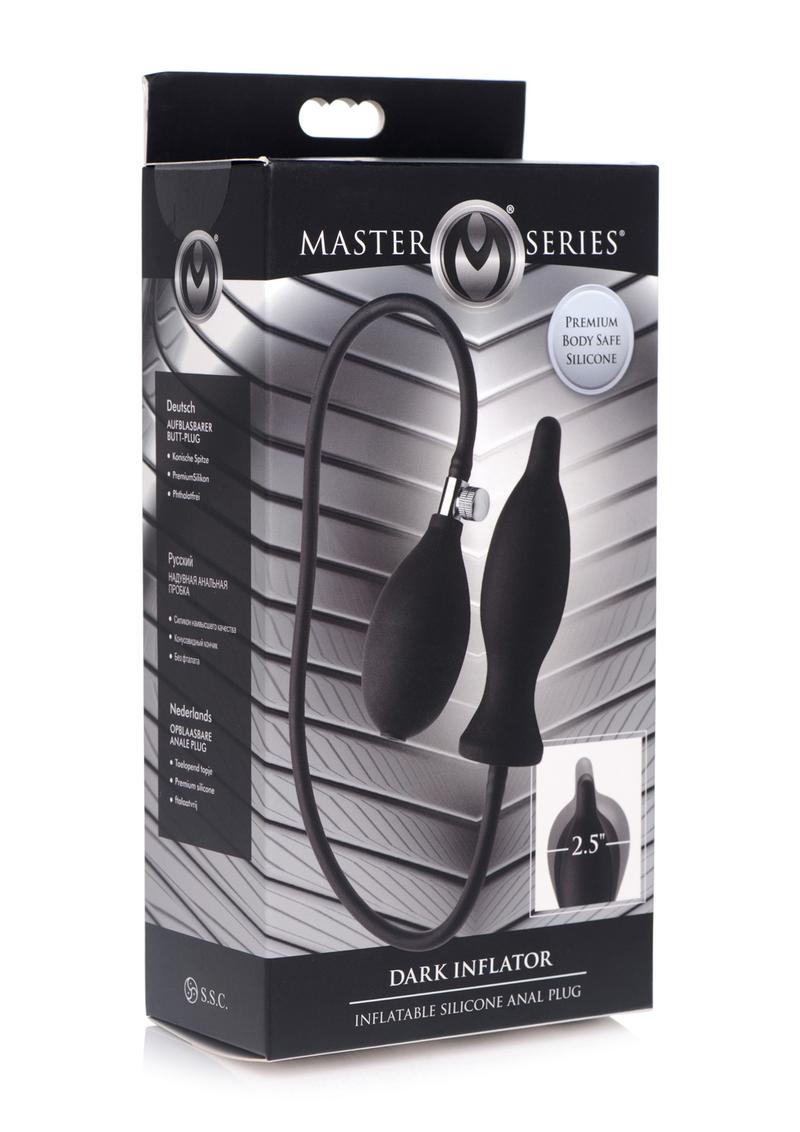 Load image into Gallery viewer, Master Series Dark Inflator Inflatable Silicone Anal Plug - Black
