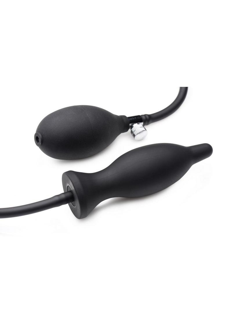 Load image into Gallery viewer, Master Series Dark Inflator Inflatable Silicone Anal Plug
