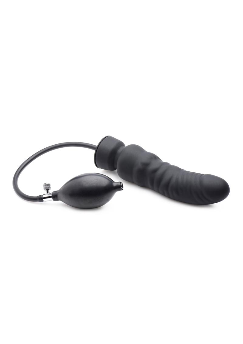 Load image into Gallery viewer, Master Series Dick-Spand Inflatable Silicone Dildo - Black
