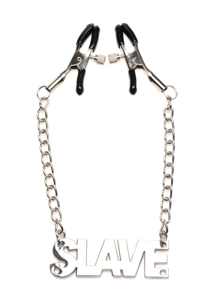 Load image into Gallery viewer, Master Series Enslaved Slave Chain Nipple Clamps - Silver
