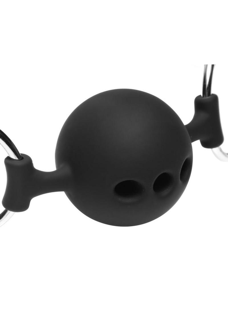 Load image into Gallery viewer, Master Series Hinder Breathable Silicone Ball Gag with Nipple Clamps
