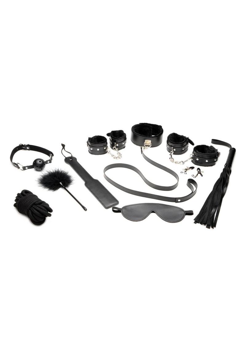 Load image into Gallery viewer, Master Series Hook Up Plush Bondage - Black - 10 Piece/Set
