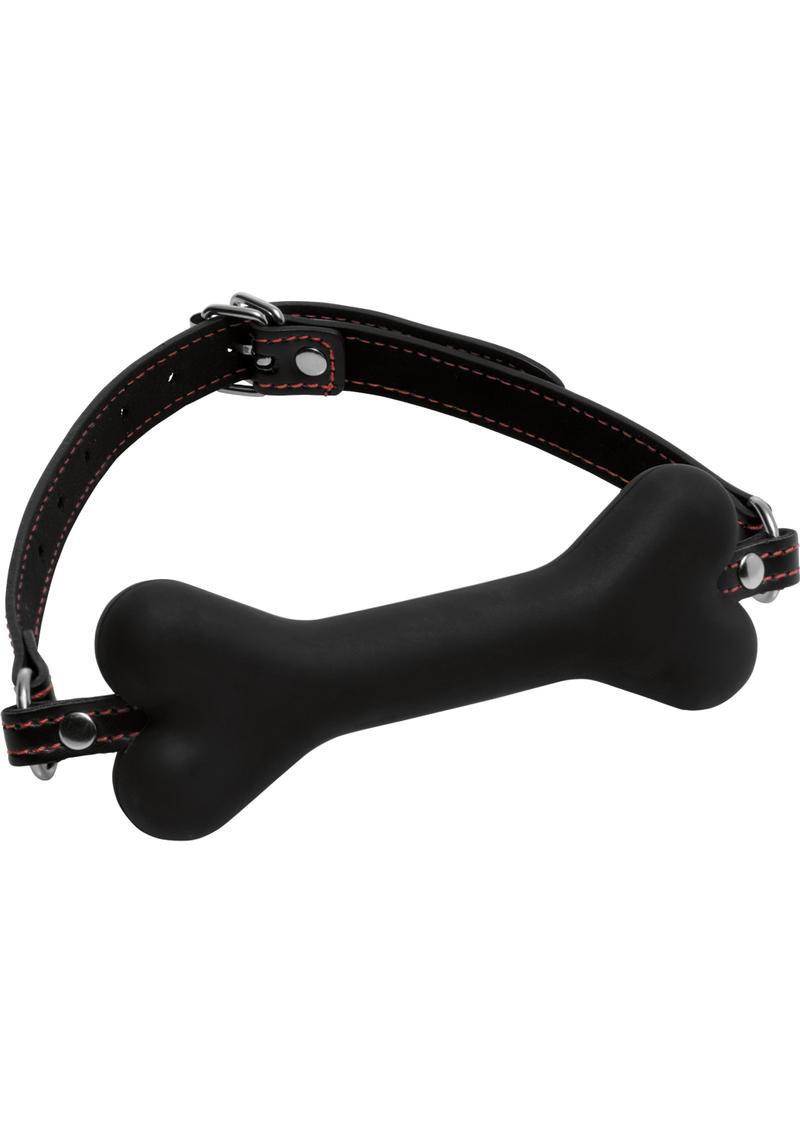 Load image into Gallery viewer, Master Series Hound Adjustable Dog Bone Gag - Black
