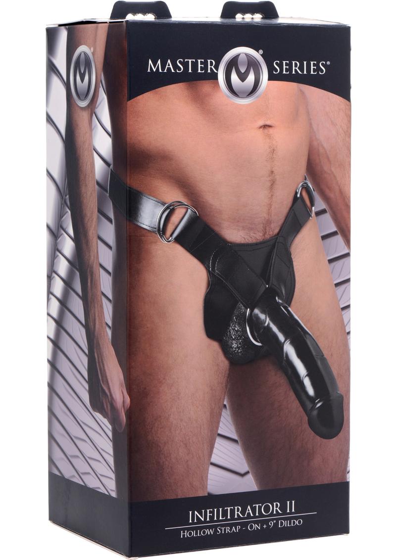 Load image into Gallery viewer, Master Series Infiltrator II Hollow Strap-On + 9in Dildo - Black
