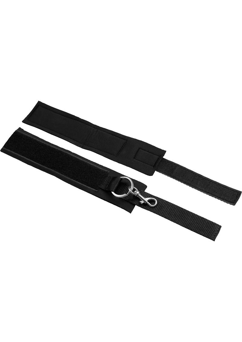 Load image into Gallery viewer, Master Series Interlace Over and Under The Bed Restraint - Black - Set
