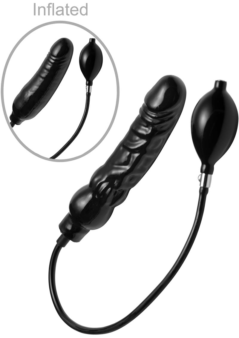 Load image into Gallery viewer, Master Series Primal Inflatable 8.5in Dildo - Black
