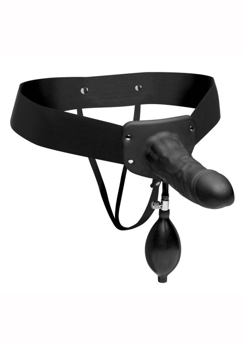 Load image into Gallery viewer, Master Series Pumper Inflatable Hollow Strap-On - Black
